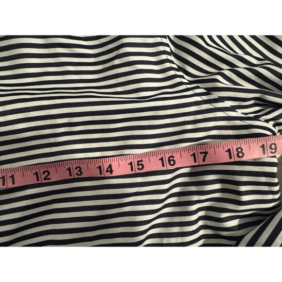 Chicos 1 Blouse Striped Black White Button Down Non Iron Shirt Career Top Preppy - Picture 8 of 9